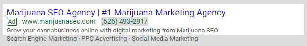 marijuana seo google ads